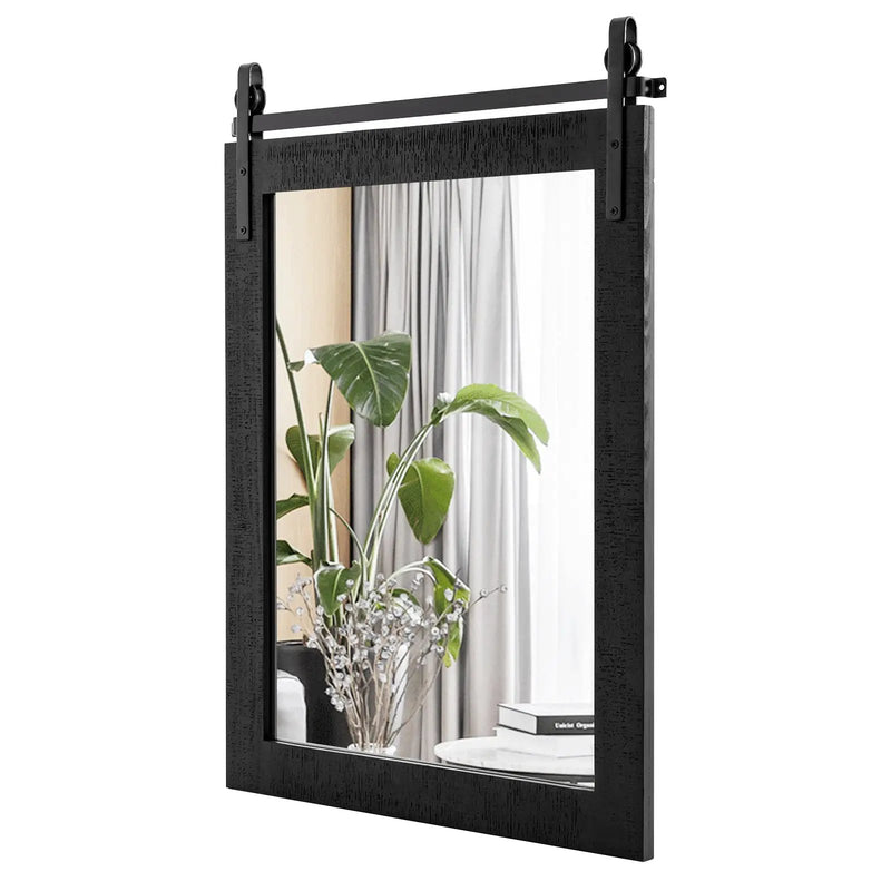 30 x 22 Inch Wall Mount Mirror with Wood Frame by DirectDeals