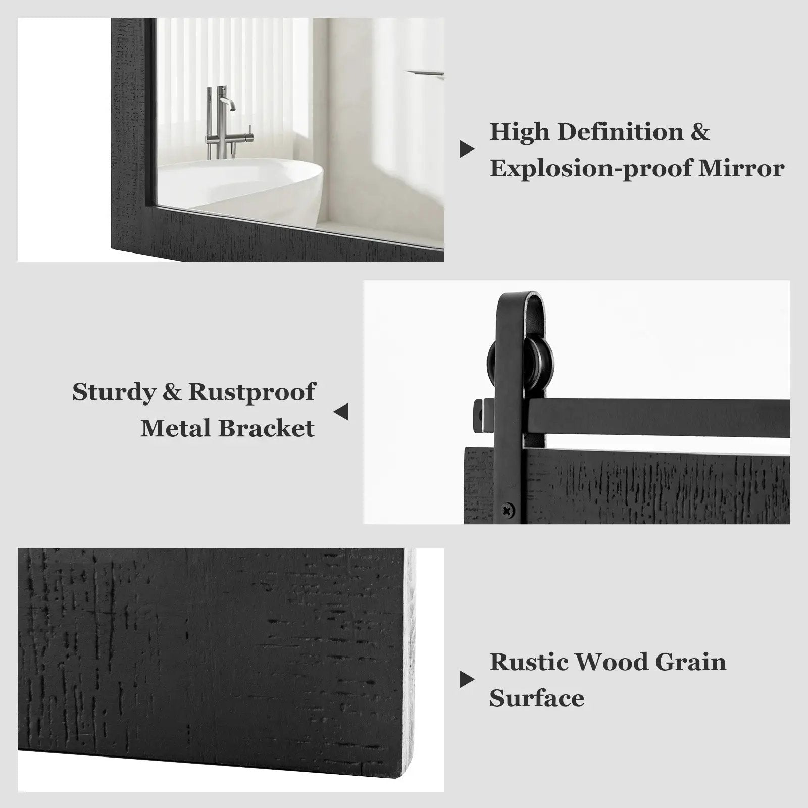 30 x 22 Inch Wall Mount Mirror with Wood Frame by DirectDeals