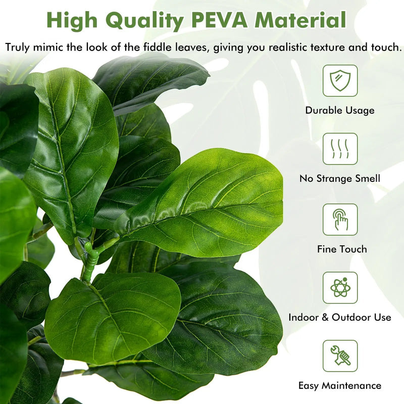 51 Inch 2-Pack Artificial Fiddle Leaf Fig Tree for Indoor and Outdoor by DirectDeals