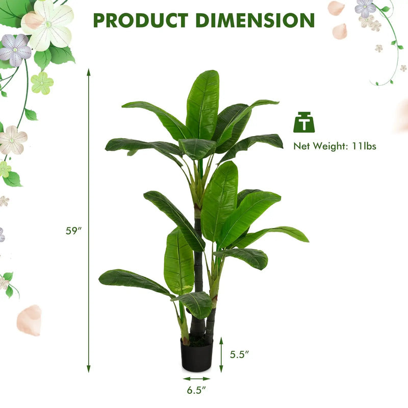 5 Feet Artificial Tree with 18 Large Leaves by DirectDeals