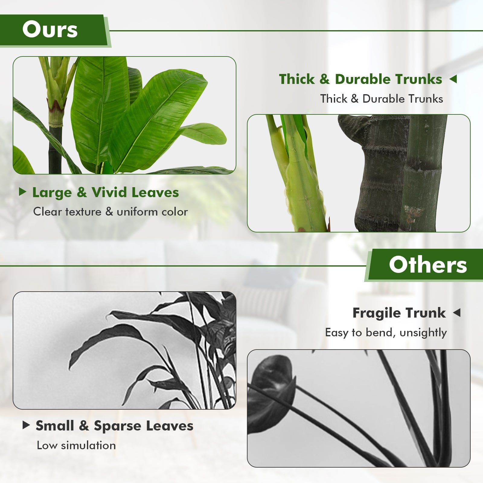 5 Feet Artificial Tree with 18 Large Leaves by DirectDeals