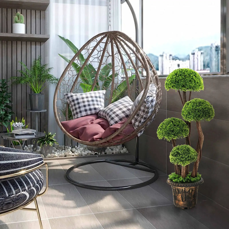 3 Feet Decorative Artificial Cedar Topiary Tree with Rattan Trunk by DirectDeals