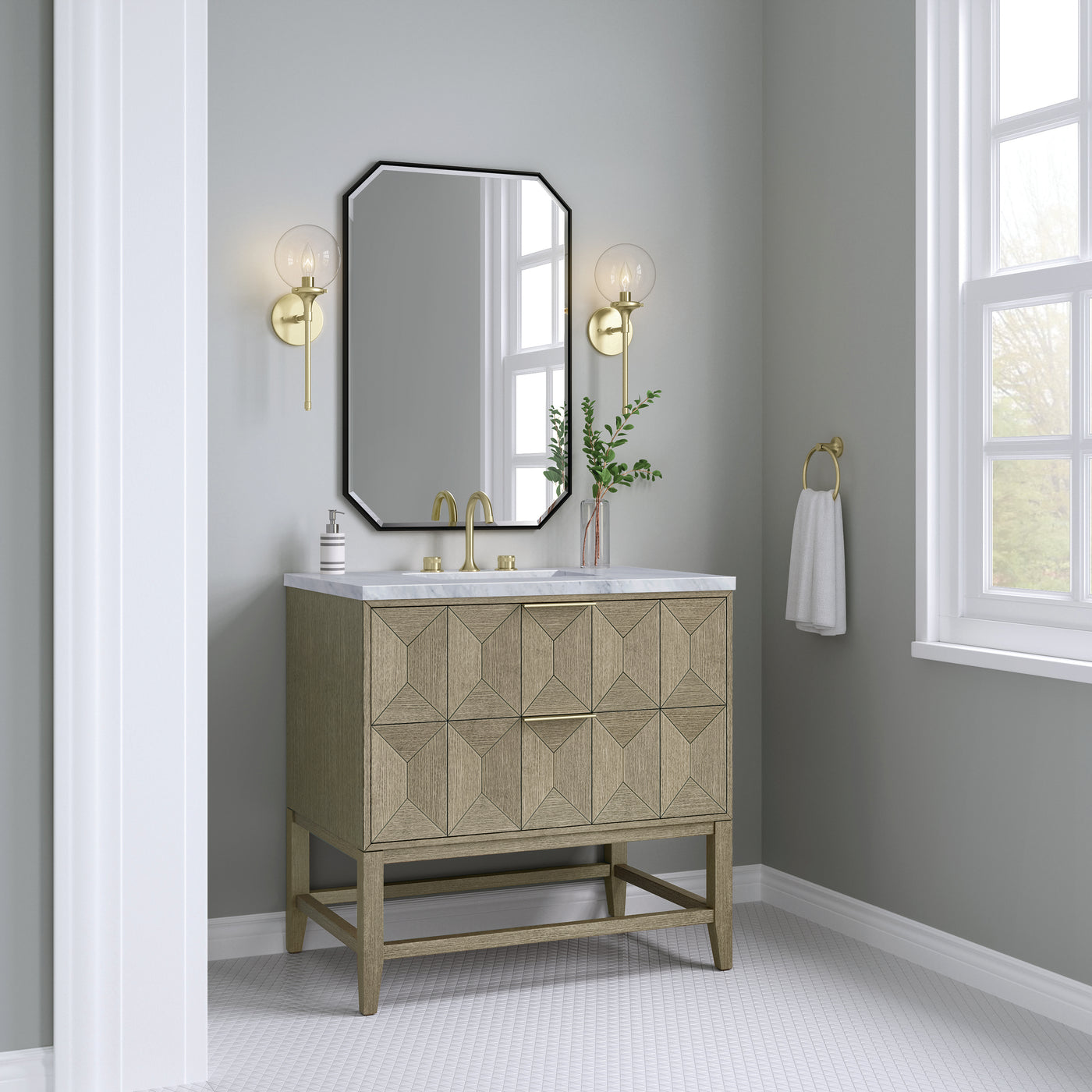 James Martin Emmeline 36" Single Bathroom Vanity, Pebble Oak, view 39
