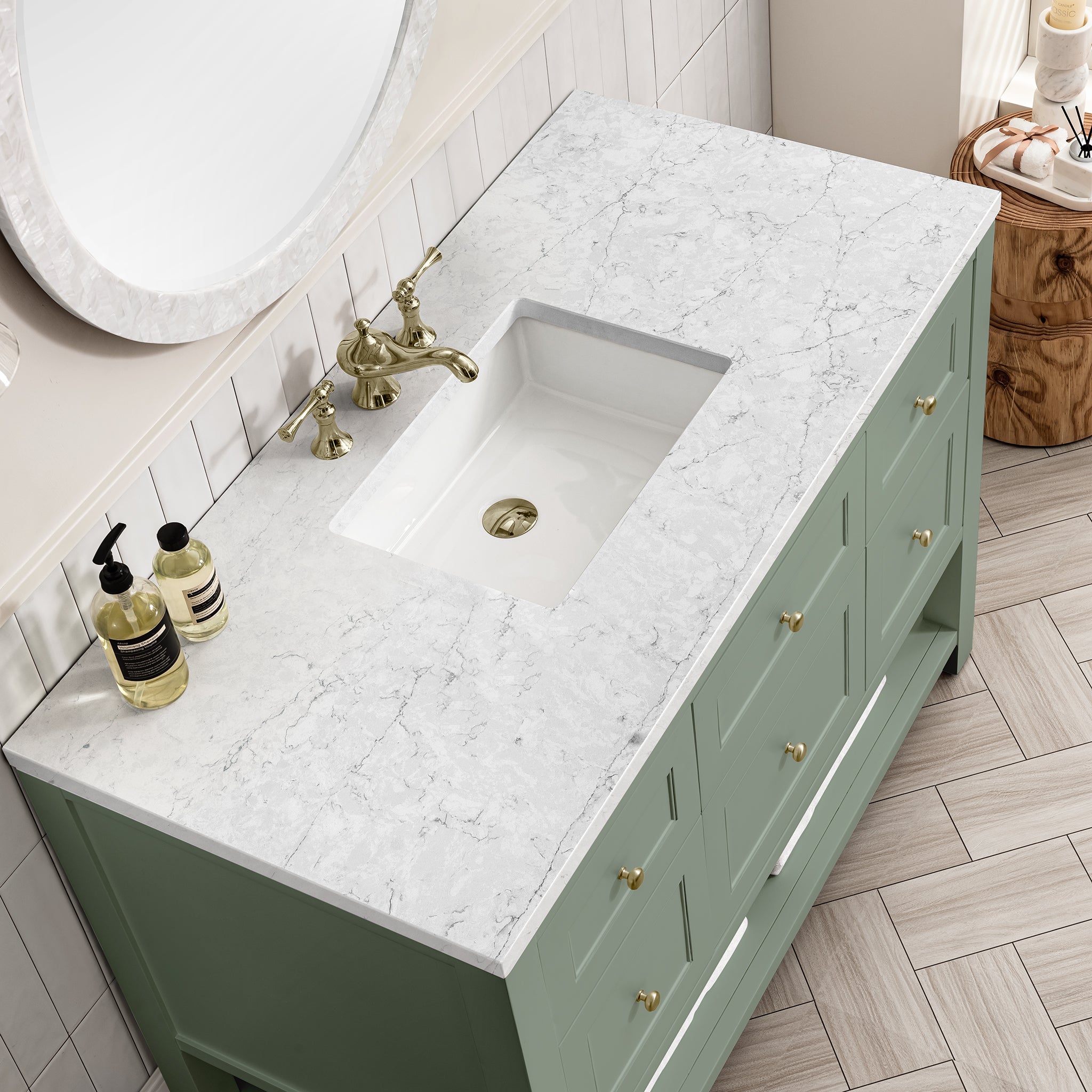 James Martin Breckenridge 48" Single Bathroom Vanity, Smokey Celadon, view 14