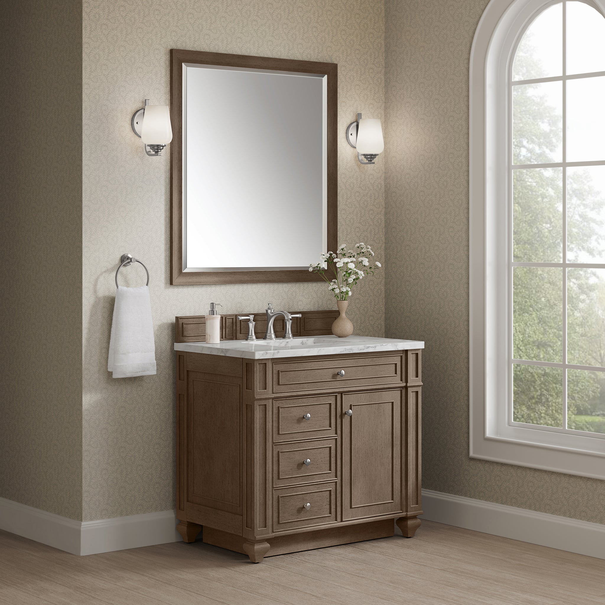 James Martin Bristol 36" Single Bathroom Vanity, Whitewashed Walnut, view 32