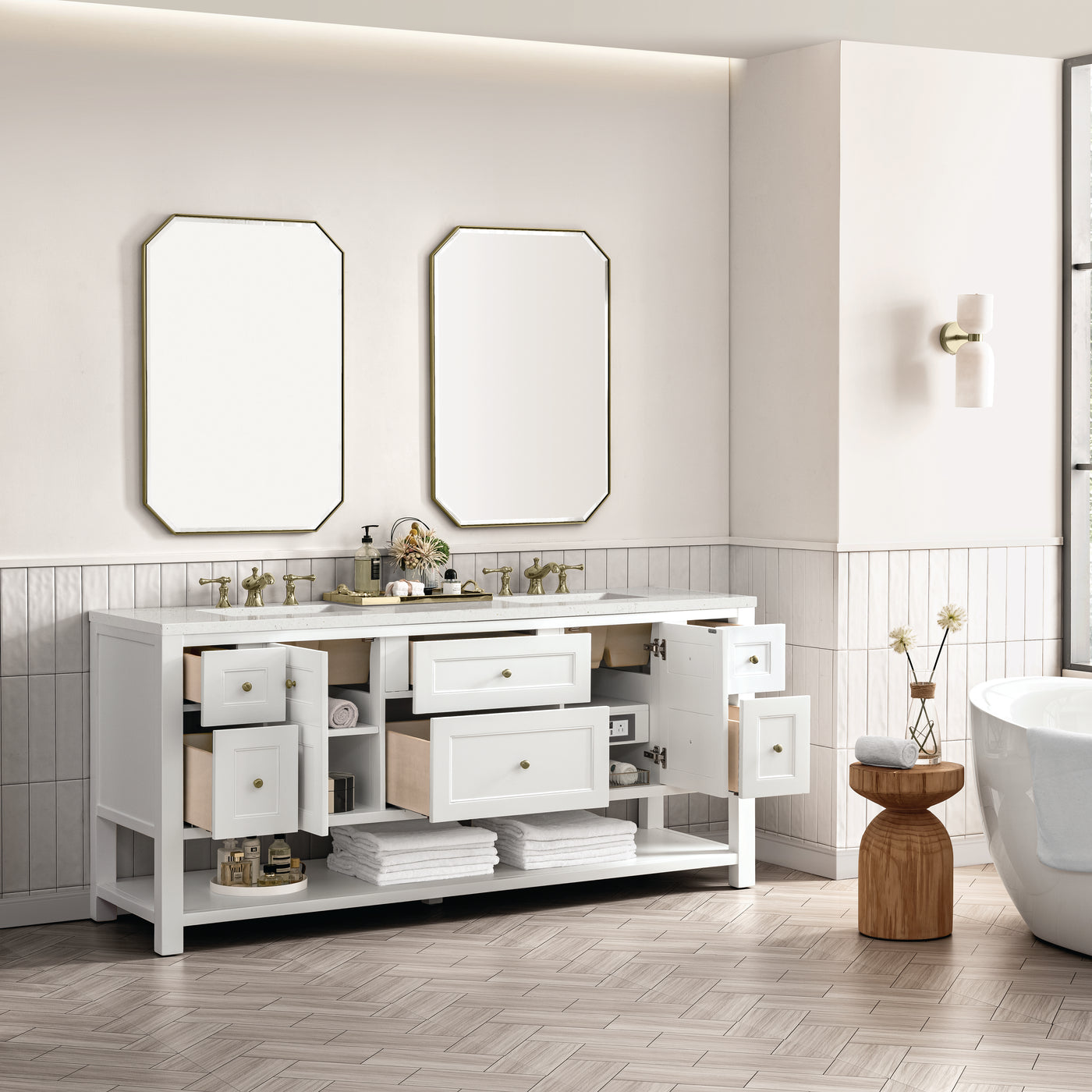 James Martin Breckenridge 72" Double Bathroom Vanity, Bright White, view 33