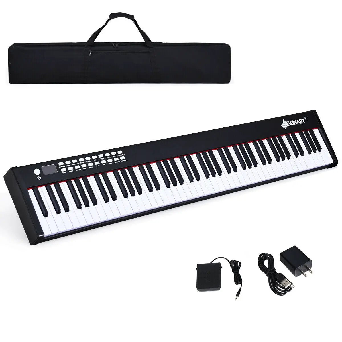 88-Key Portable Full-Size Semi-weighted Digital Piano Keyboard by DirectDeals