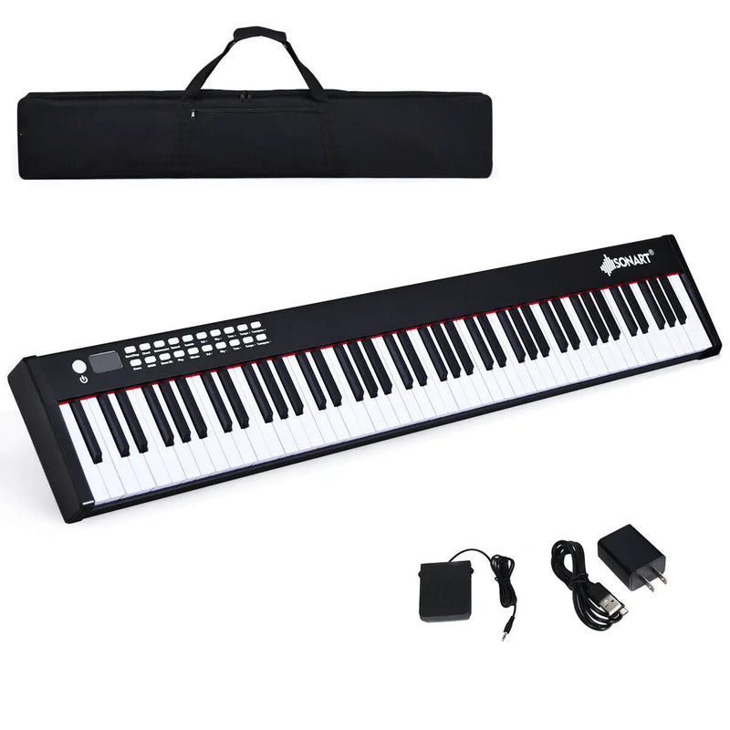 88-Key Portable Full-Size Semi-weighted Digital Piano Keyboard by DirectDeals