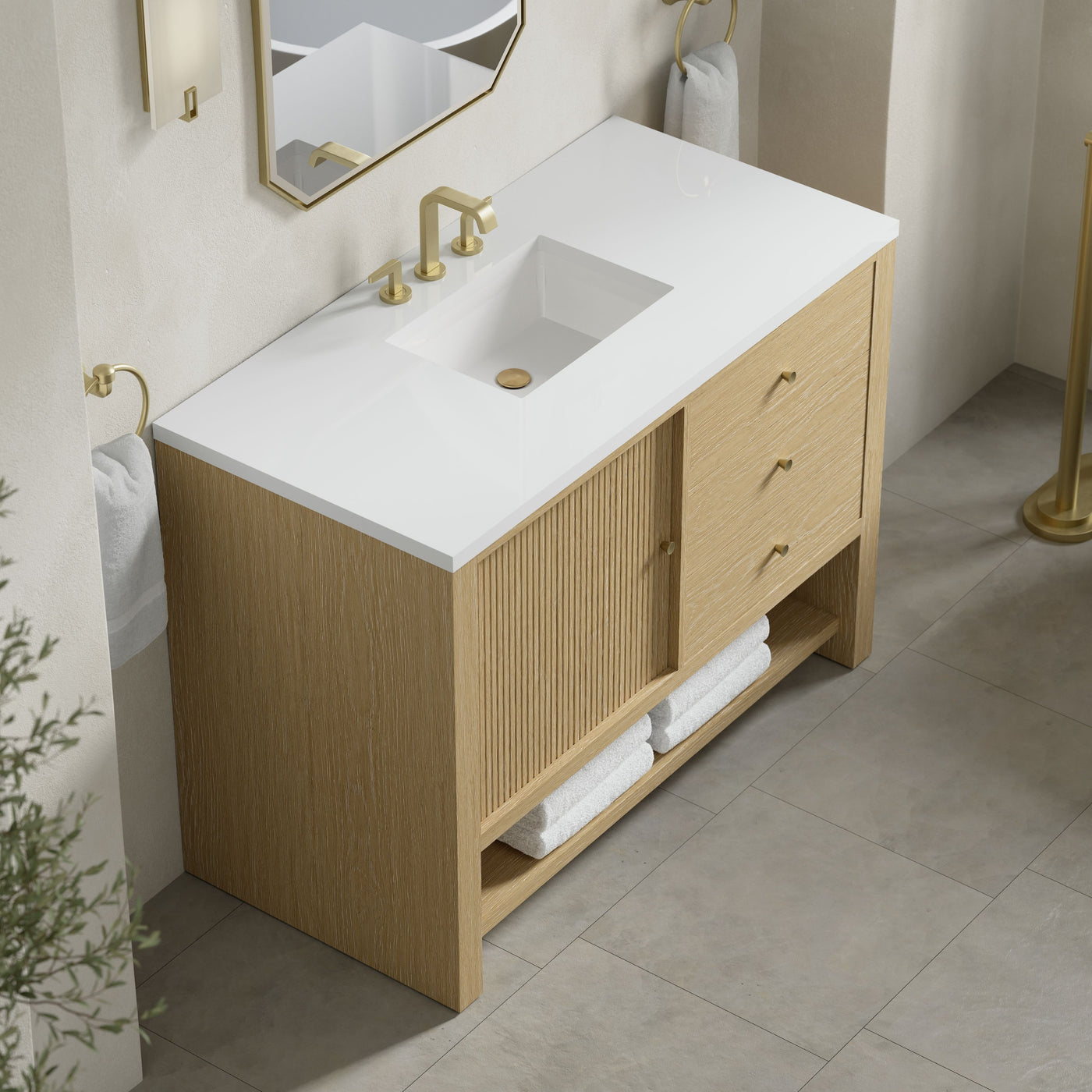 James Martin Marigot 48" Single Bathroom Vanity, Sunwashed Oak, view 30