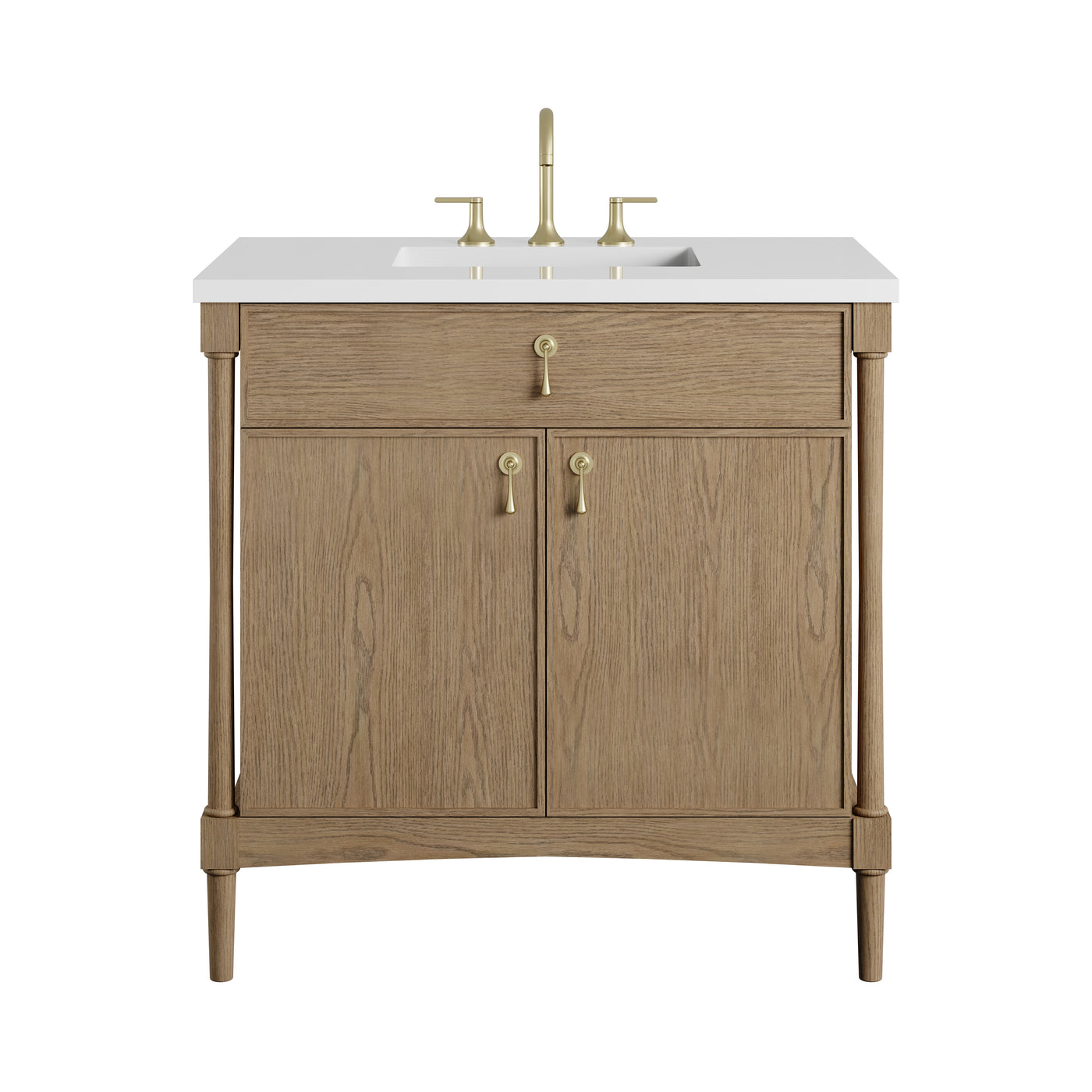 James Martin Kinnsden 36" Single Bathroom Vanity, Weathered Oak, view 29