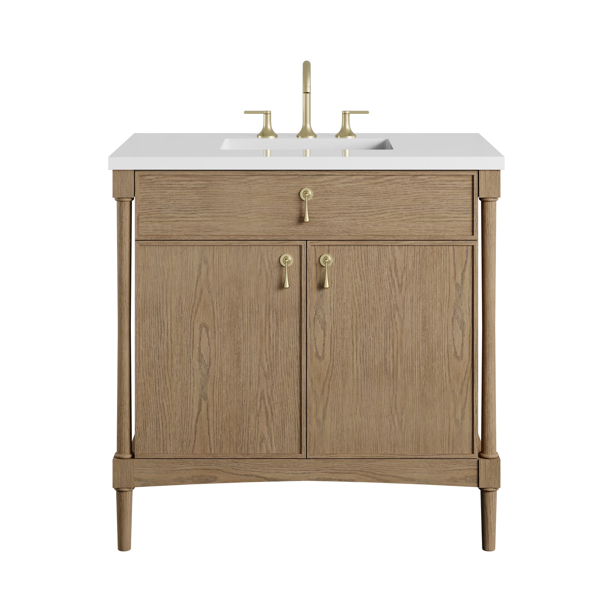 James Martin Kinnsden 36" Single Bathroom Vanity, Weathered Oak, view 29