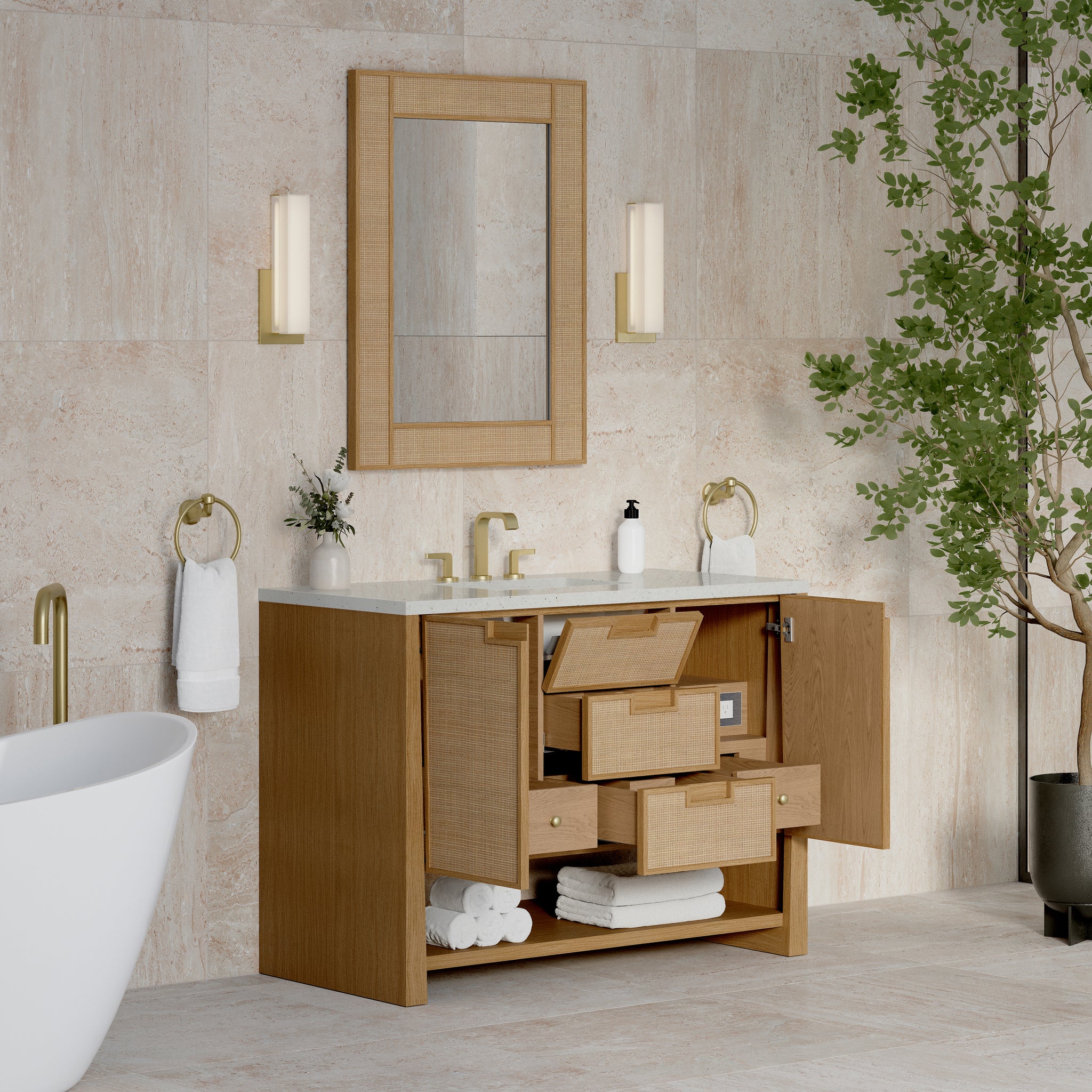 James Martin Solene 48" Single Bathroom Vanity, Seaside Oak, view 24