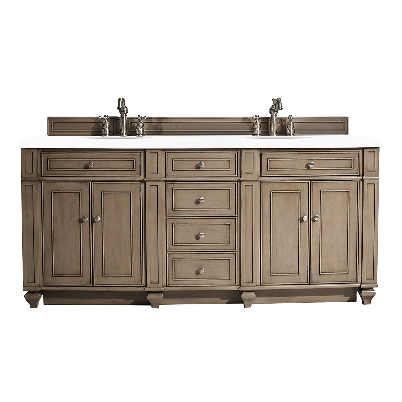 James Martin Bristol 72" Double Bathroom Vanity, Whitewashed Walnut, view 26