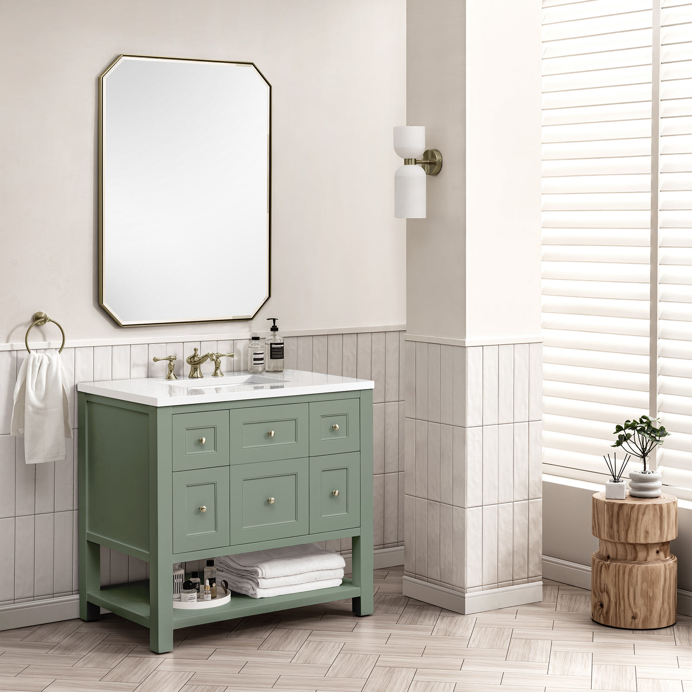 James Martin Breckenridge 36" Single Bathroom Vanity, Smokey Celadon, view 22