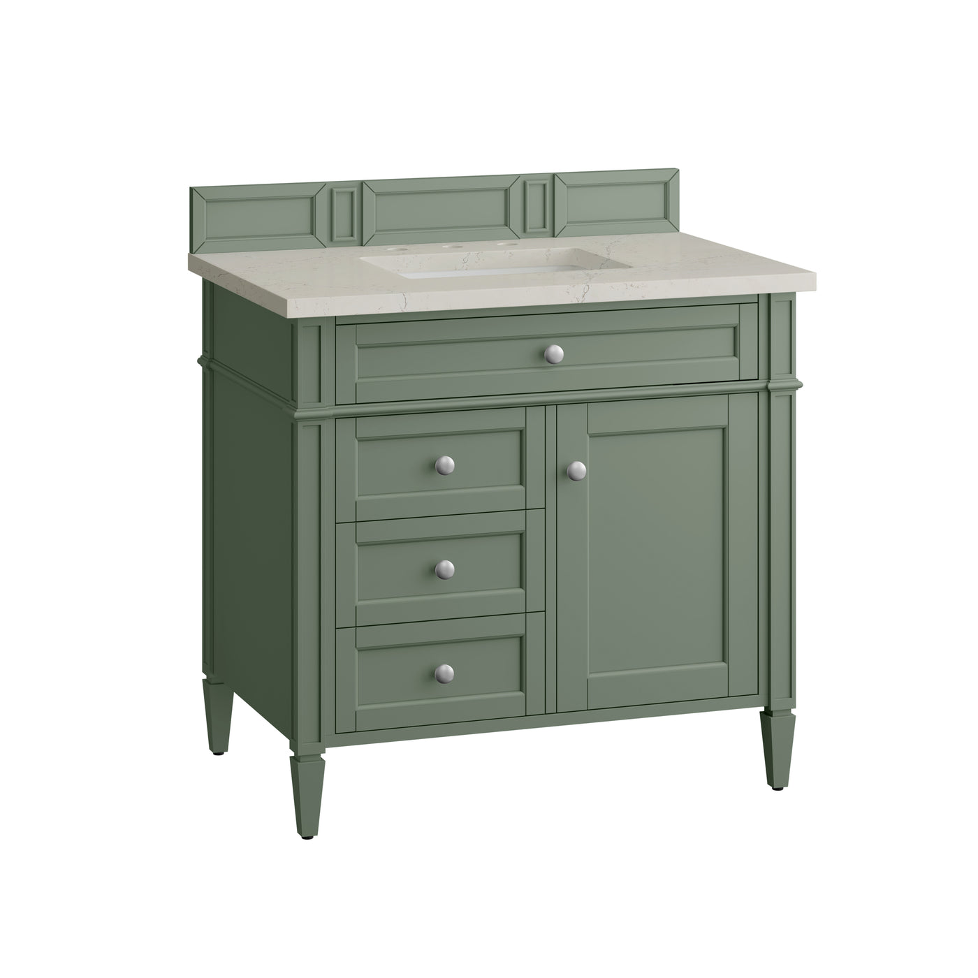 James Martin Brittany 36" Single Bathroom Vanity, Smokey Celadon, view 40