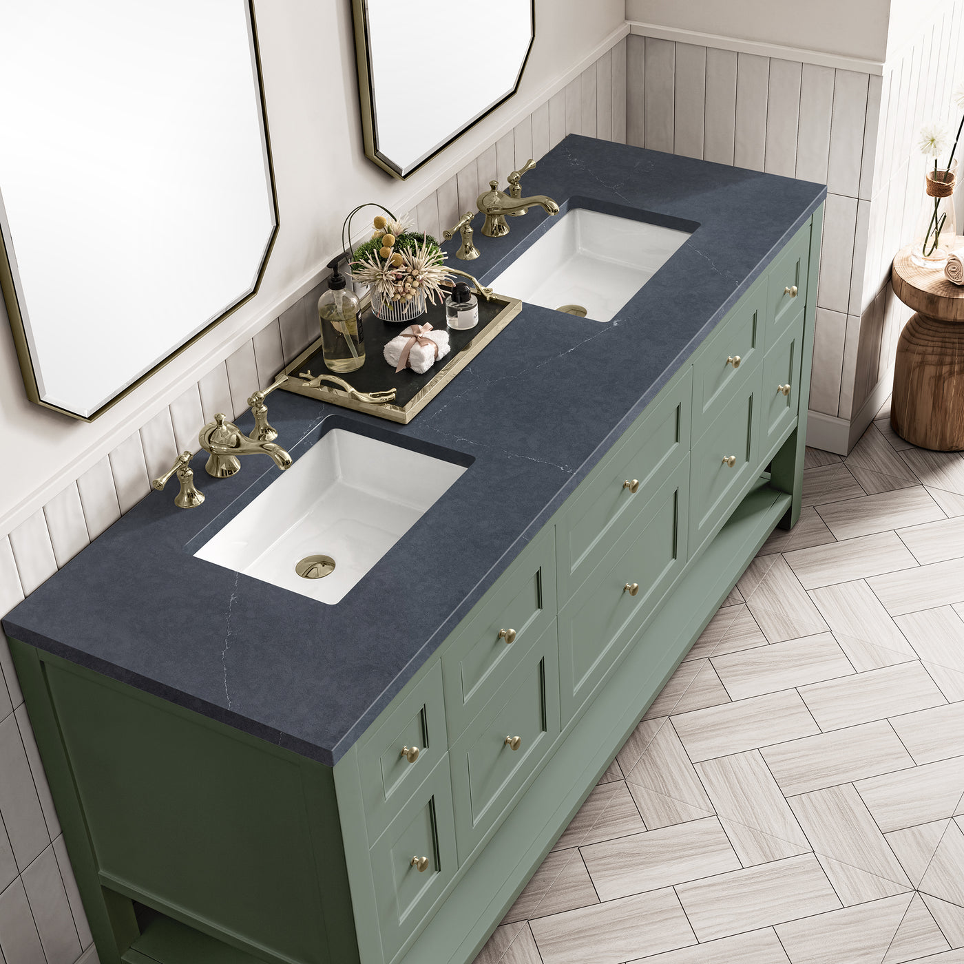 James Martin Breckenridge 72" Double Bathroom Vanity, Smokey Celadon, view 38