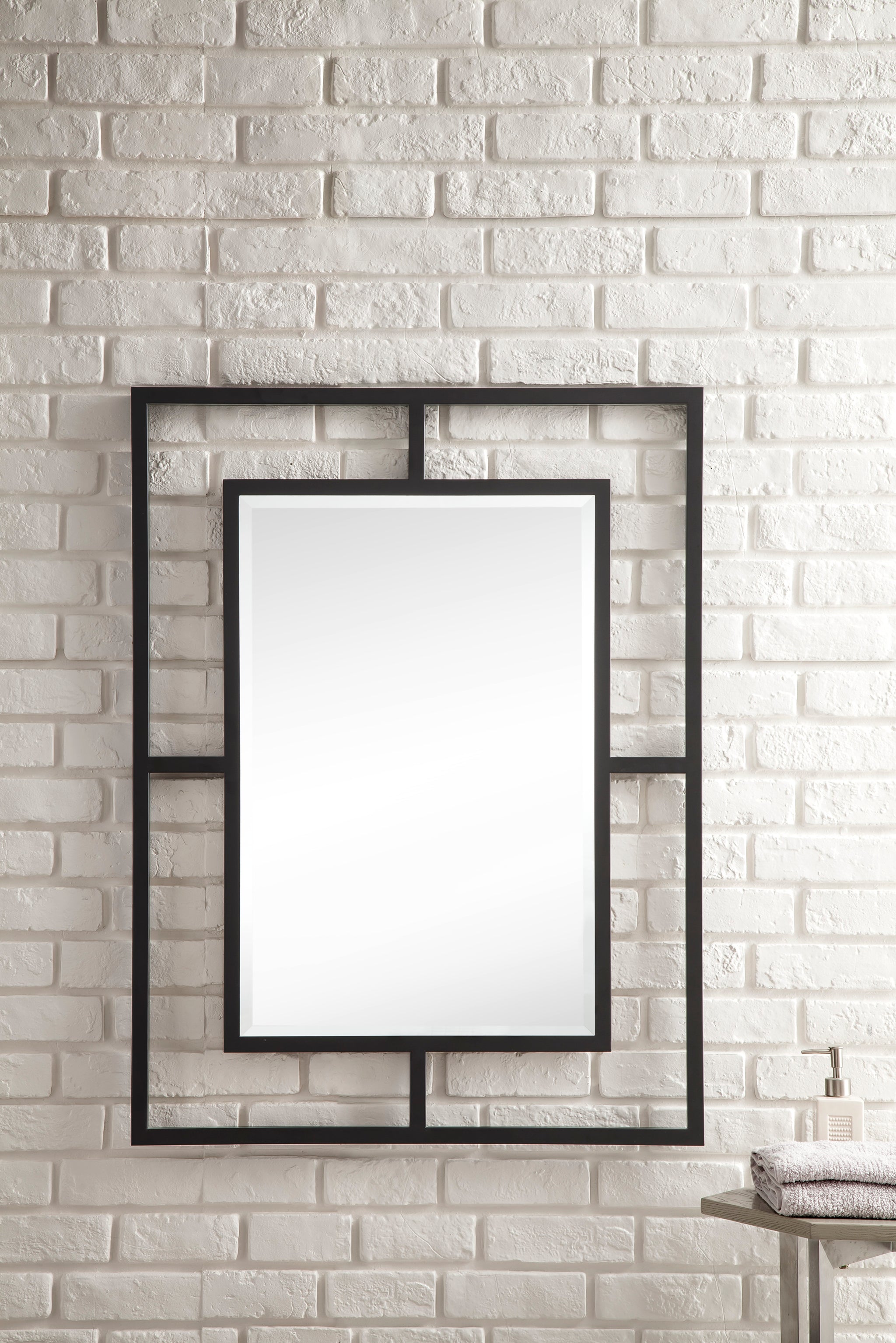 James Martin Boston 30" Mirror, Matte Black, view 2