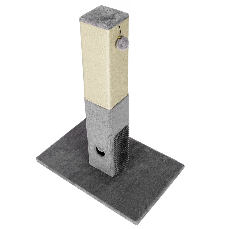 31 inch Tall Cat Scratching Post Claw Scratcher with Sisal Rope and 2 plush Ball-Gray by DirectDeals