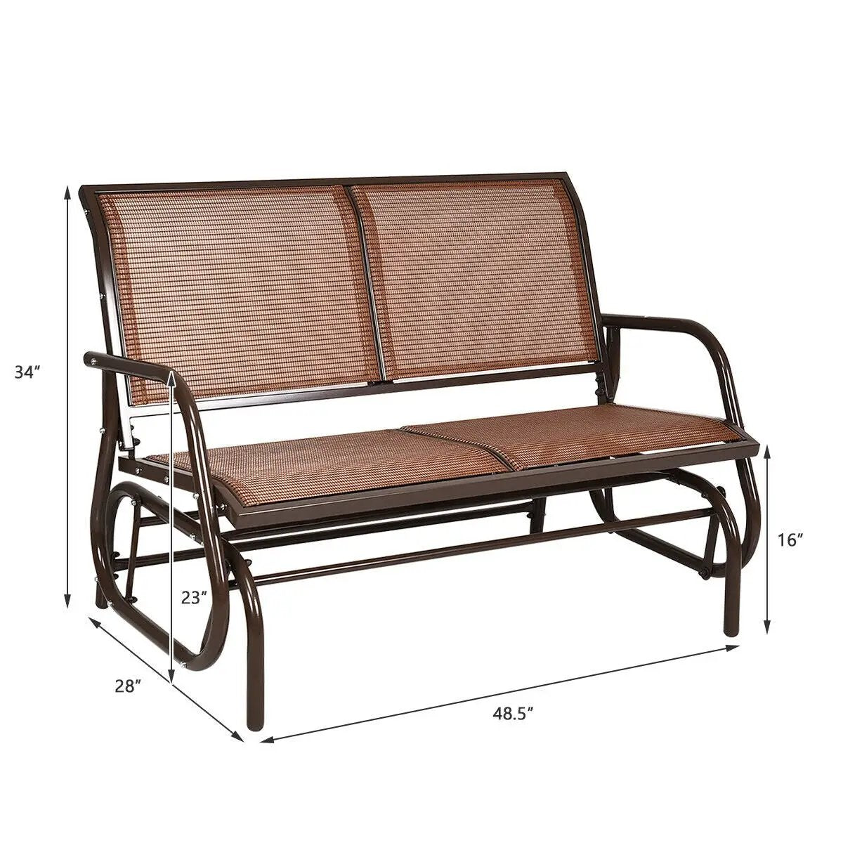 Swing Glider Chair 48 Inch Loveseat Rocker Lounge Backyard by DirectDeals