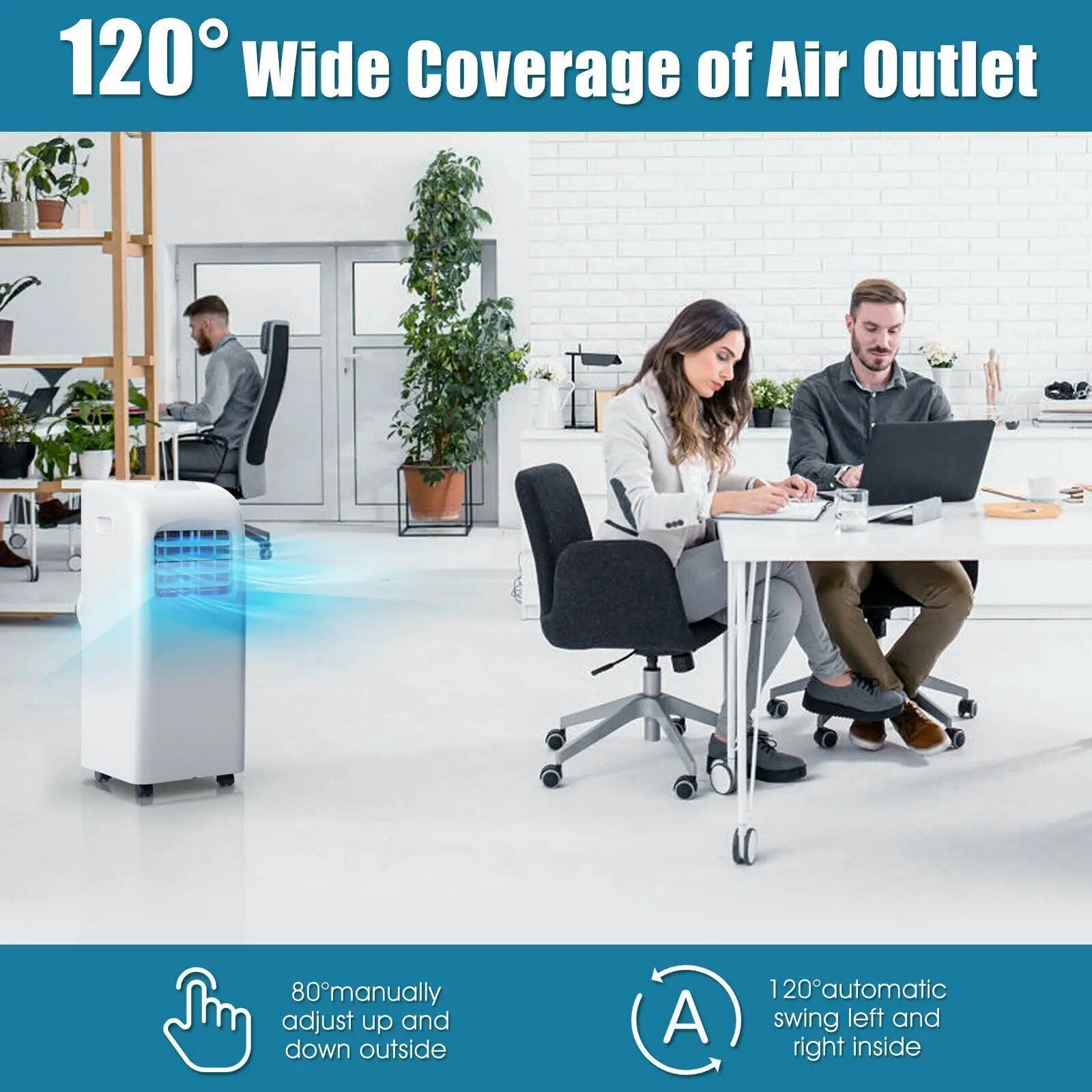 8000 BTU(Ashrae) Portable Air Conditioner with Dehumidifier Function by DirectDeals