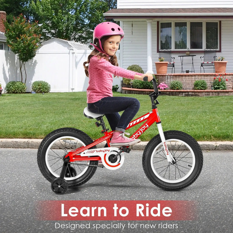 16 Inch Kids Bike Bicycle with Training Wheels for 5-8 Years Old Kids by DirectDeals