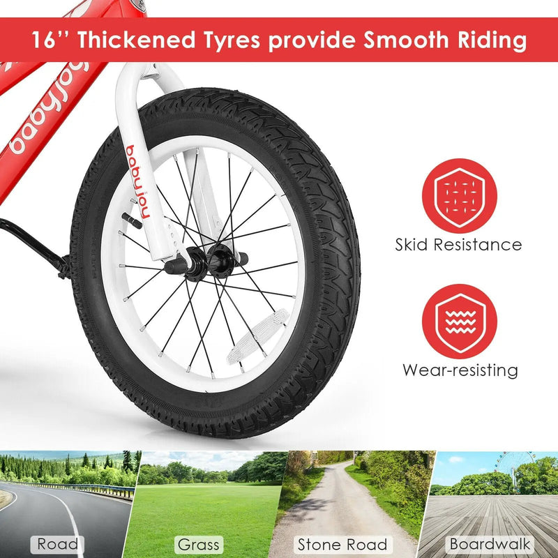 16 Inch Kids Bike Bicycle with Training Wheels for 5-8 Years Old Kids by DirectDeals