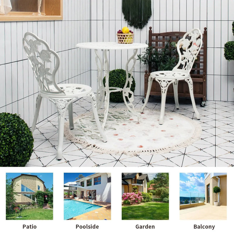 Outdoor Cast Aluminum Patio Furniture Set with Rose Design by DirectDeals