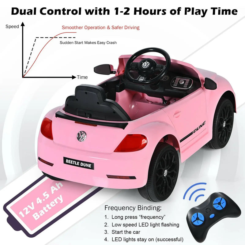 Volkswagen Beetle Kids Electric Ride On Car with Remote Control by DirectDeals