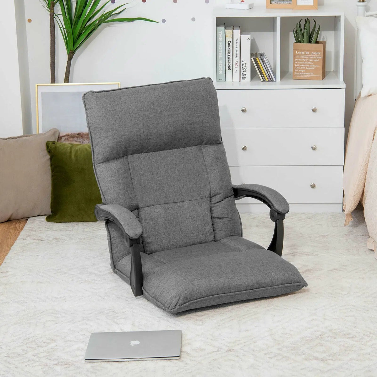 14-Position Adjusting Lazy Sofa Chair with Waist Pillow and Armrests, photo 14 of 16
