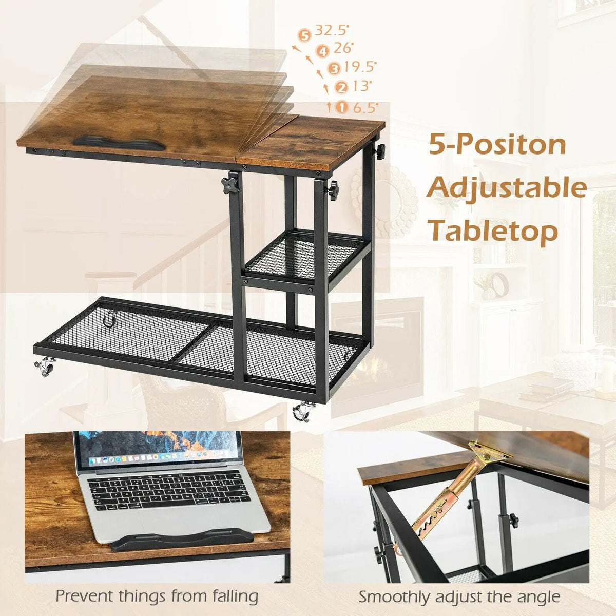 Adjustable C-Shaped Bedside Table, photo 7 of 9