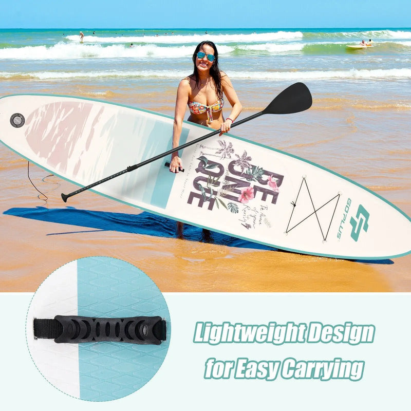 10.5 ft Inflatable Stand Up Paddle Board Surfboard with Aluminum Paddle Pump by DirectDeals