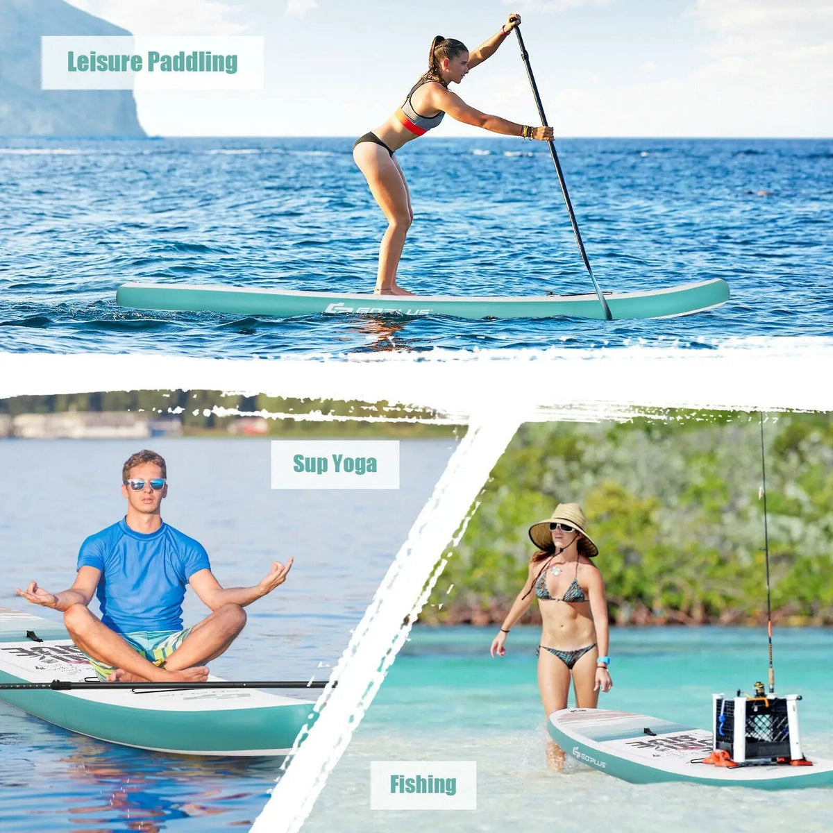 10.5 ft Inflatable Stand Up Paddle Board Surfboard with Aluminum Paddle Pump, photo 14 of 16
