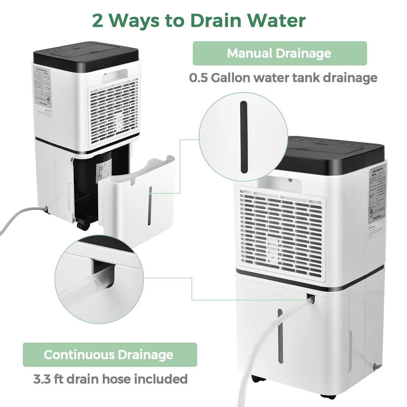 30 Pints 1500 Sq. ft Dehumidifier for Medium to Large Room with Indicator by DirectDeals