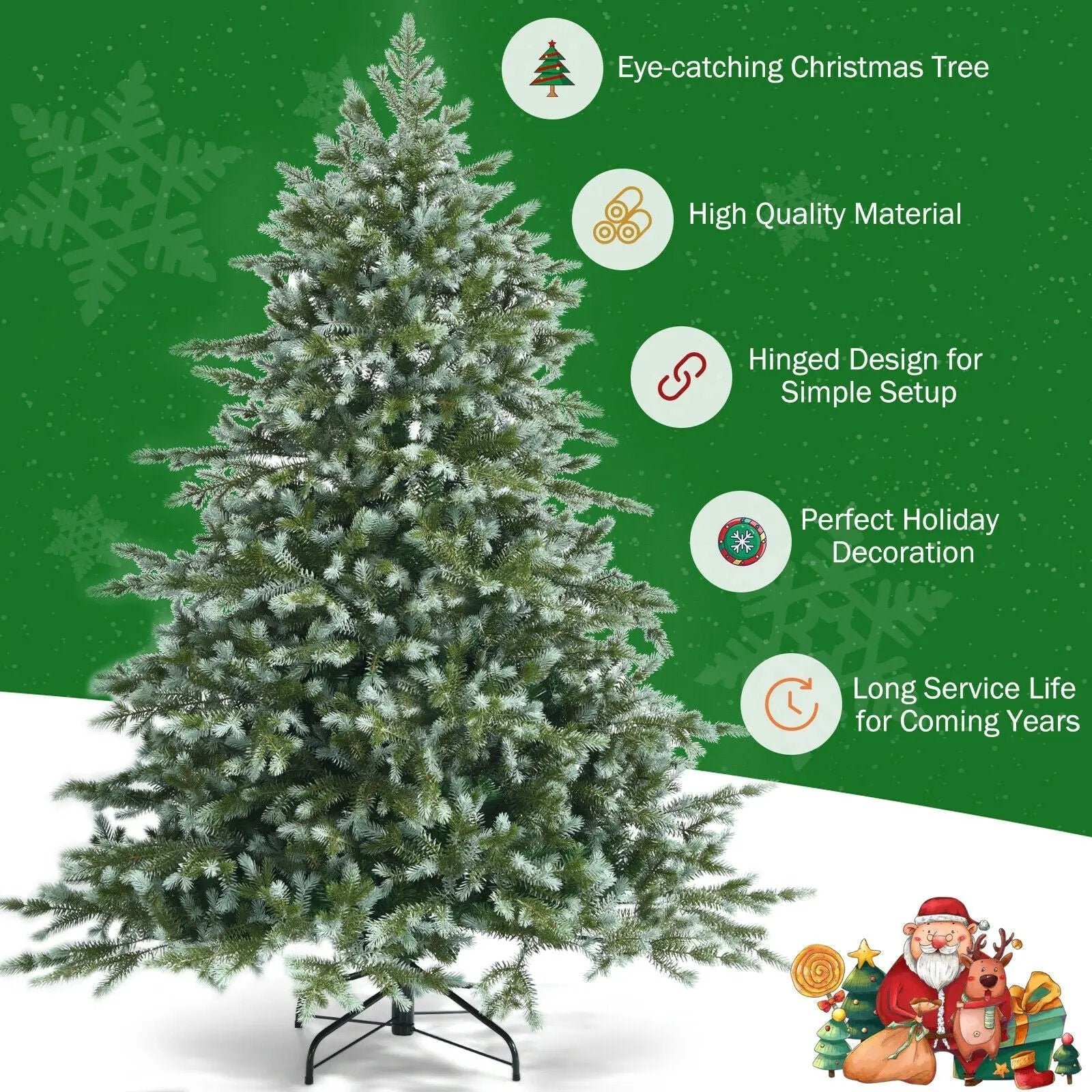 6 Feet Artificial Christmas Spruce Hinged Tree by DirectDeals