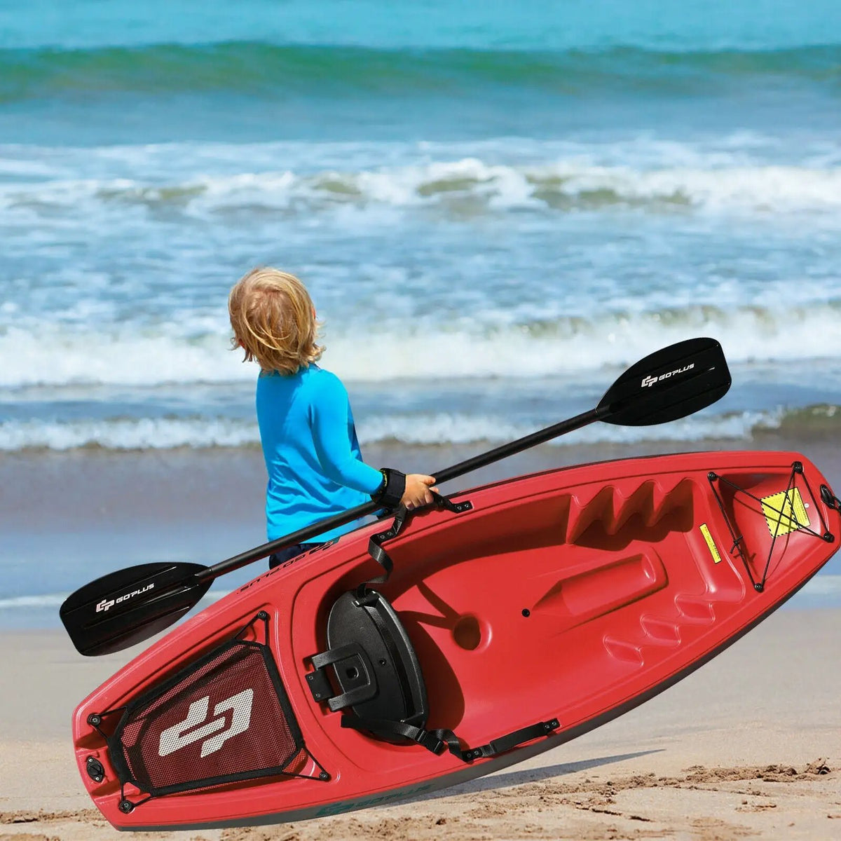 6 Feet Youth Kids Kayak with Bonus Paddle and Folding Backrest for Kid Over 5, photo 11 of 16