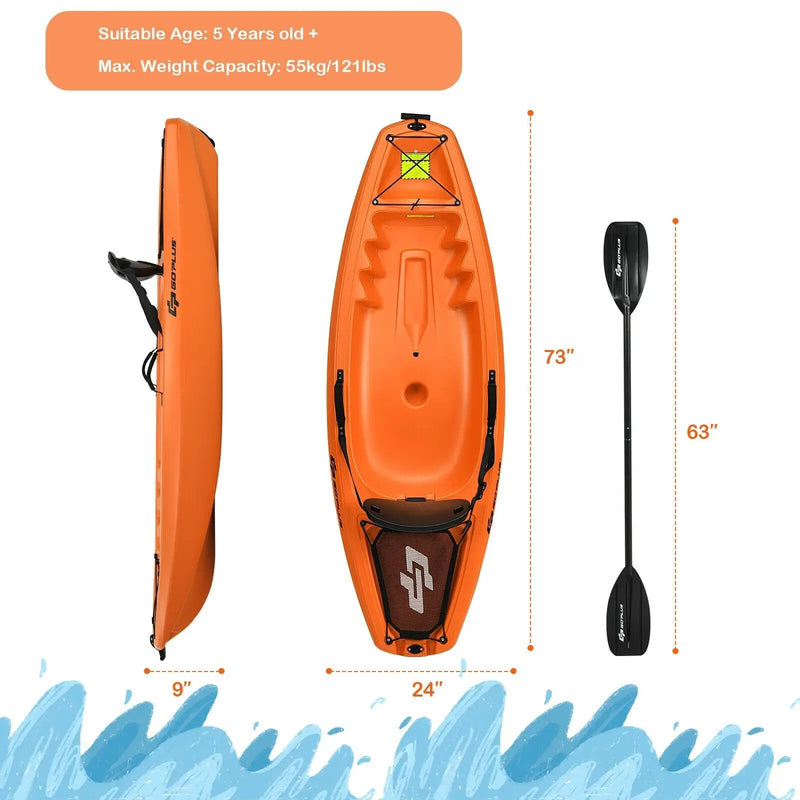 6 Feet Youth Kids Kayak with Bonus Paddle and Folding Backrest for Kid Over 5 by DirectDeals