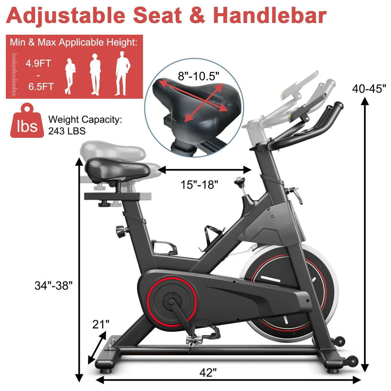 Stationary Exercise Bike with Adjustable Fitness Saddle by DirectDeals