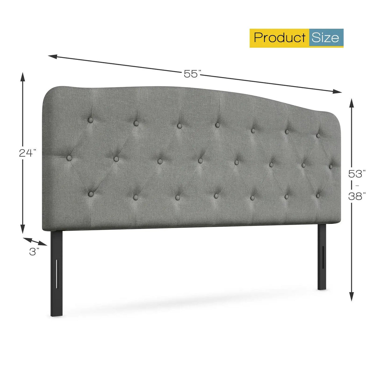 Faux Linen Headboard with Adjustable Heights, photo 5 of 9