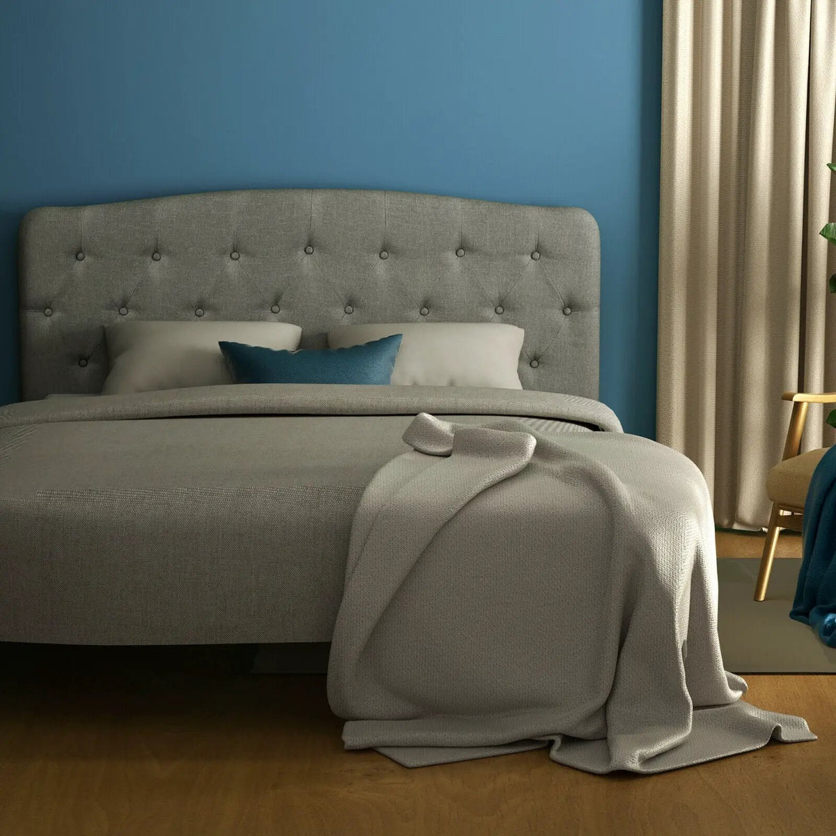 Faux Linen Headboard with Adjustable Heights, photo 2 of 9