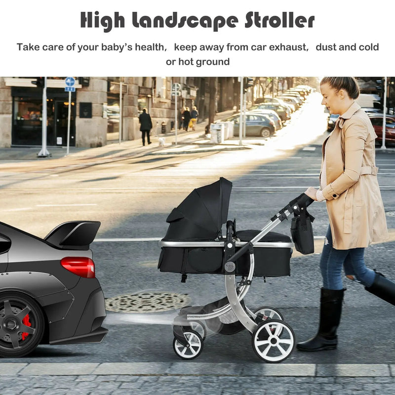 Folding Aluminum Infant Reversible Stroller with Diaper Bag by DirectDeals