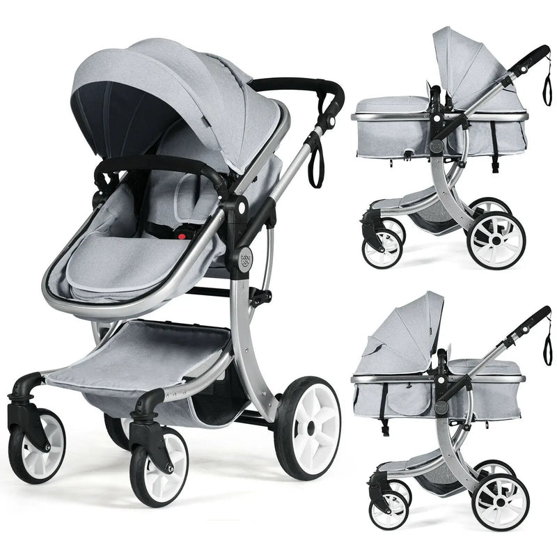 Folding Aluminum Infant Reversible Stroller with Diaper Bag by DirectDeals