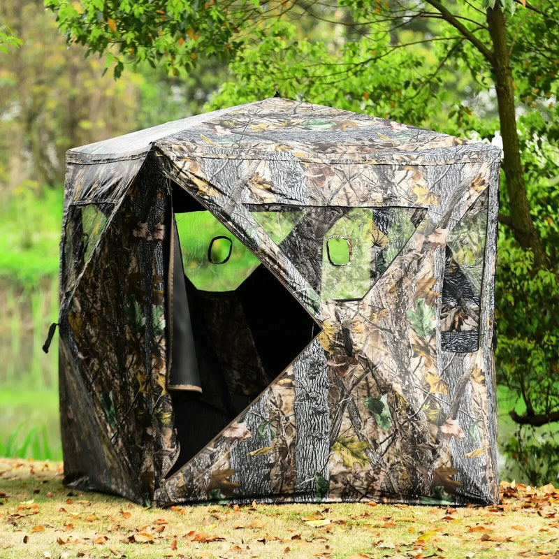3 Person Portable Pop-Up Ground Tent with Gun Ports and Carrying Bag by DirectDeals