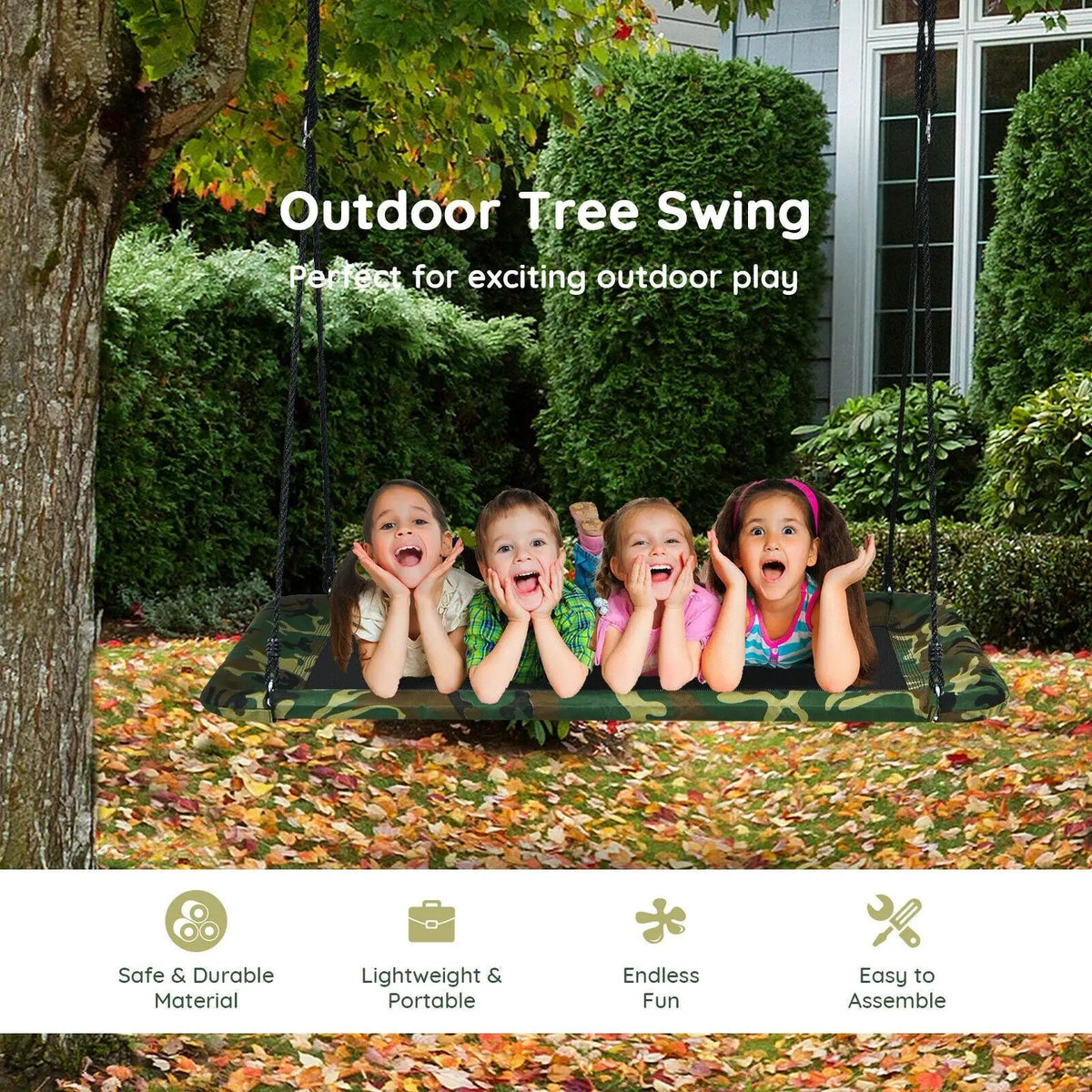 60 Inches Platform Tree Swing, photo 2 of 12