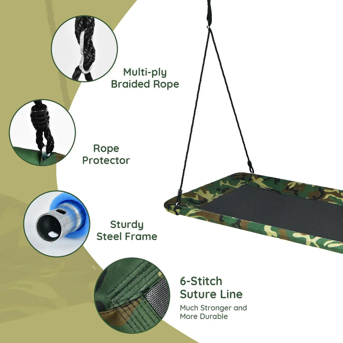 60 Inches Platform Tree Swing, photo 5 of 12