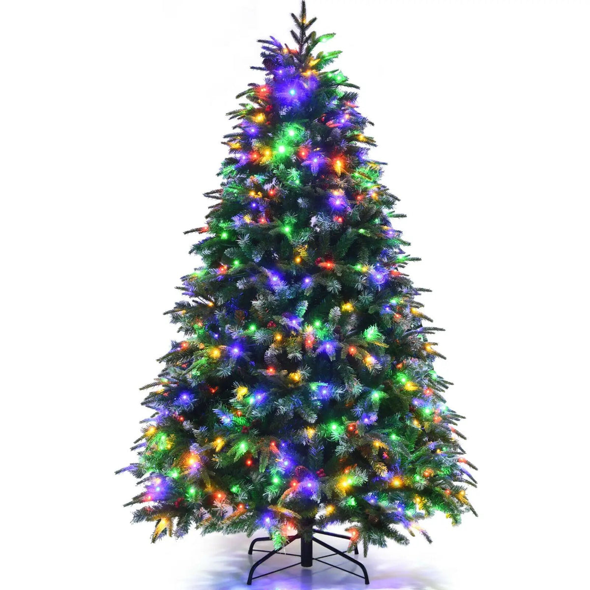 Pre-Lit Snowy Christmas Hinged Tree with Multi-Color Lights, photo 12 of 32