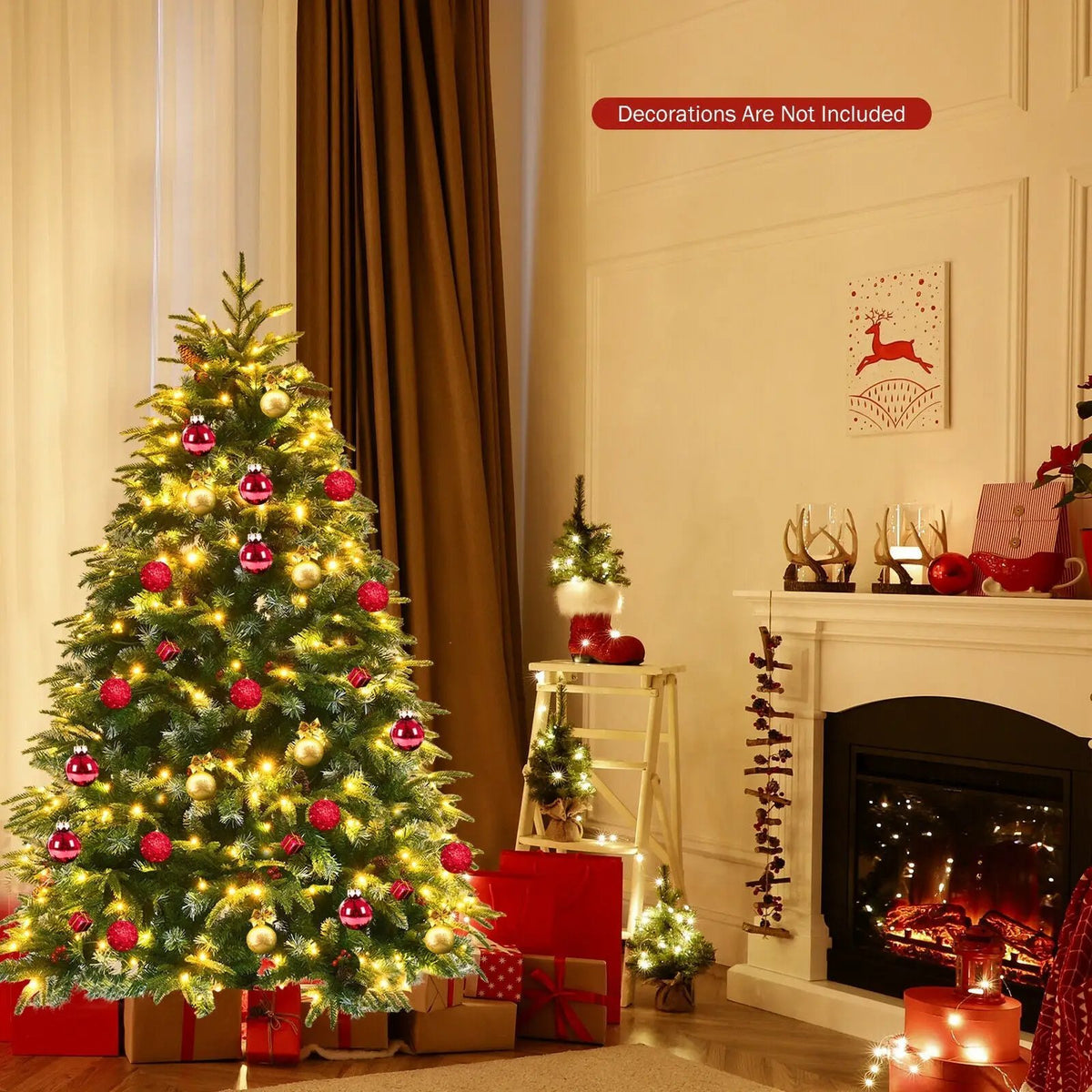 Pre-Lit Snowy Christmas Hinged Tree with Multi-Color Lights, photo 3 of 32