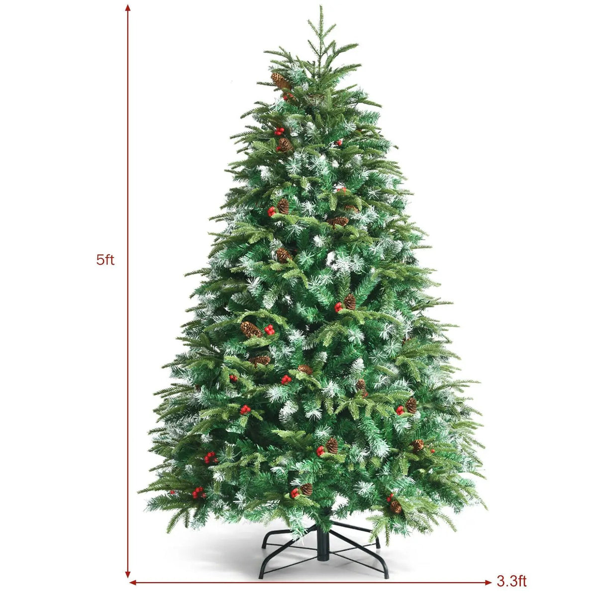 Pre-Lit Snowy Christmas Hinged Tree with Multi-Color Lights, photo 15 of 32