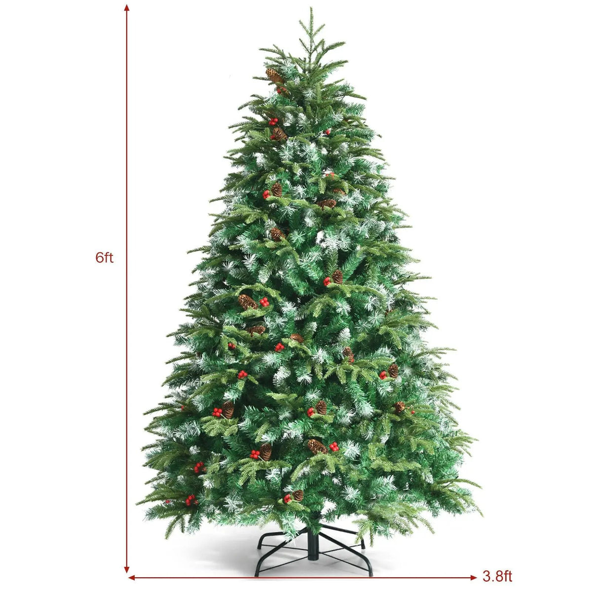 Pre-Lit Snowy Christmas Hinged Tree with Multi-Color Lights, photo 18 of 32