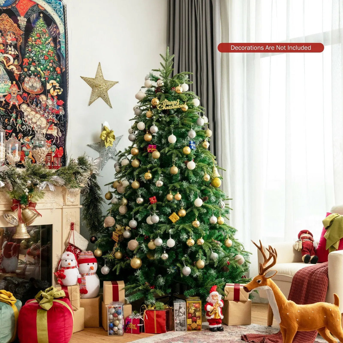 Pre-Lit Snowy Christmas Hinged Tree with Multi-Color Lights, photo 30 of 32