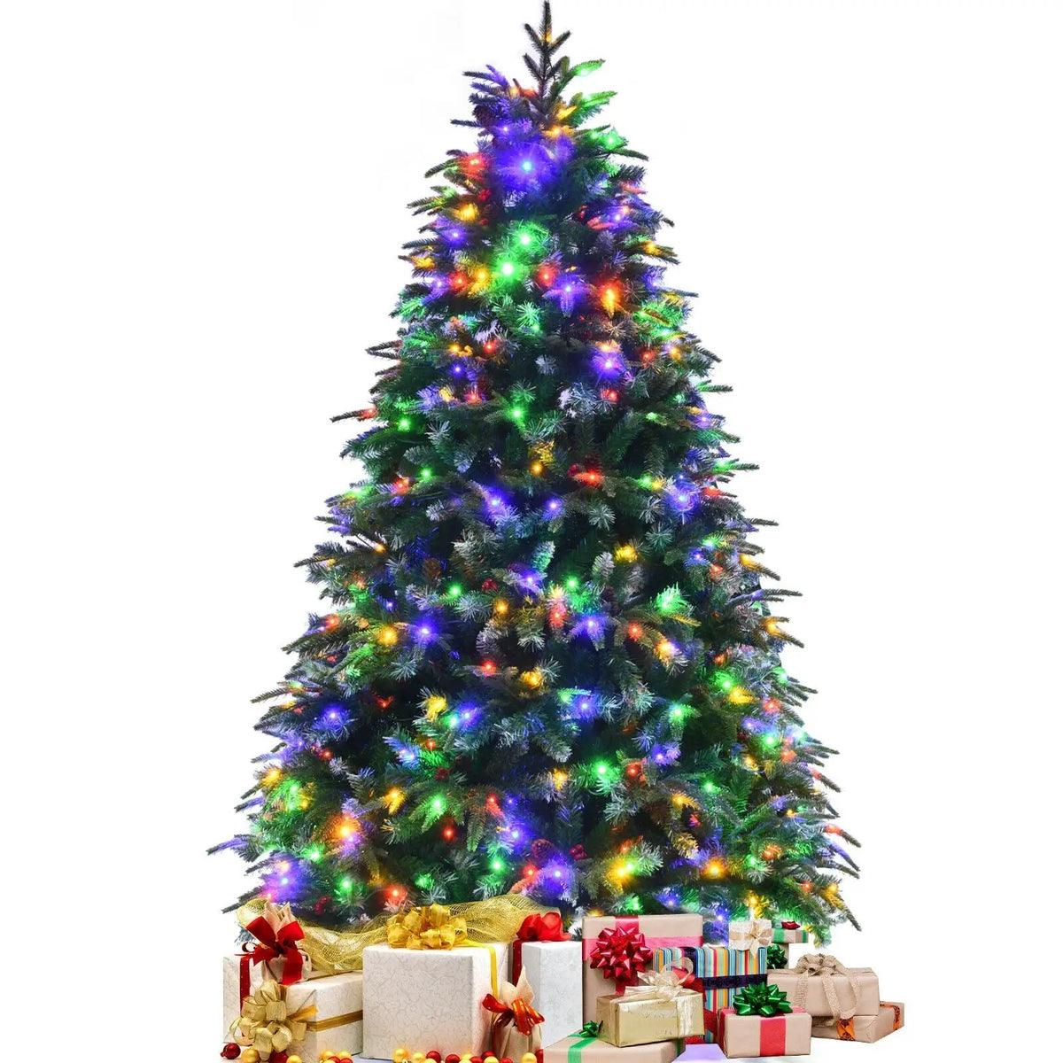 Pre-Lit Snowy Christmas Hinged Tree with Multi-Color Lights, photo 14 of 32